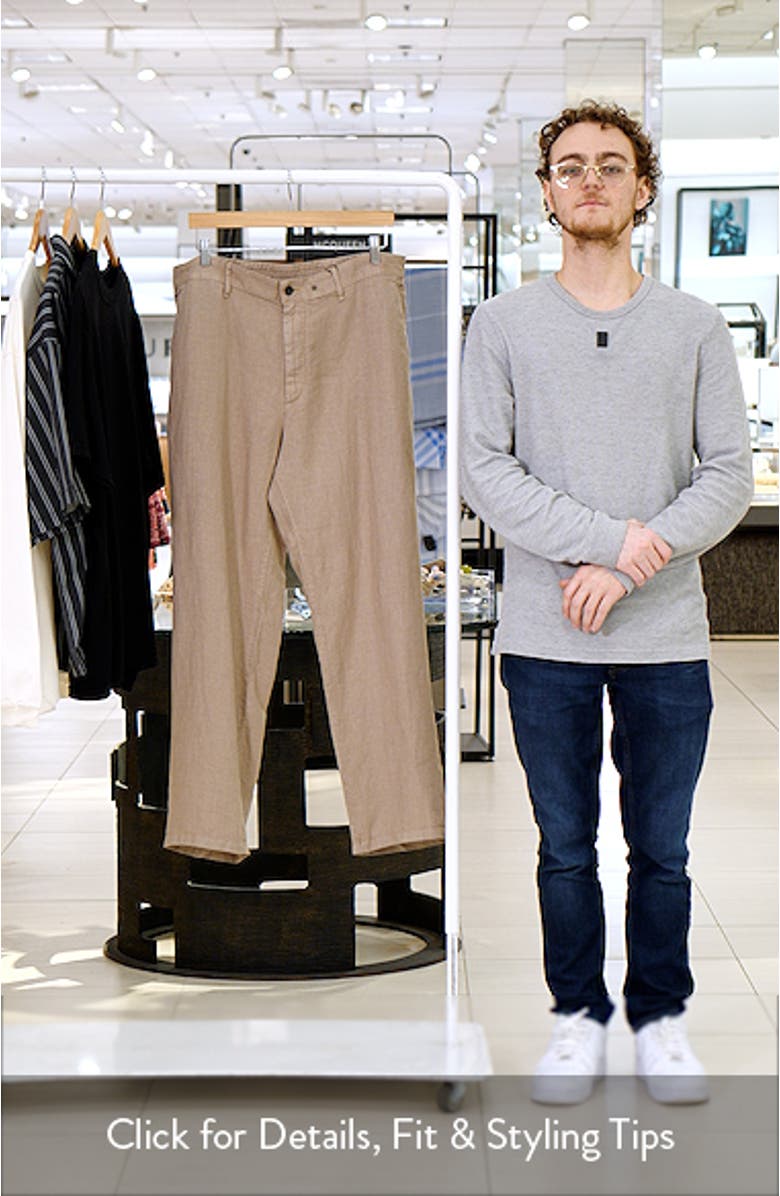 Evan Back Elastic Waist Linen Dress Pants, sales video thumbnail