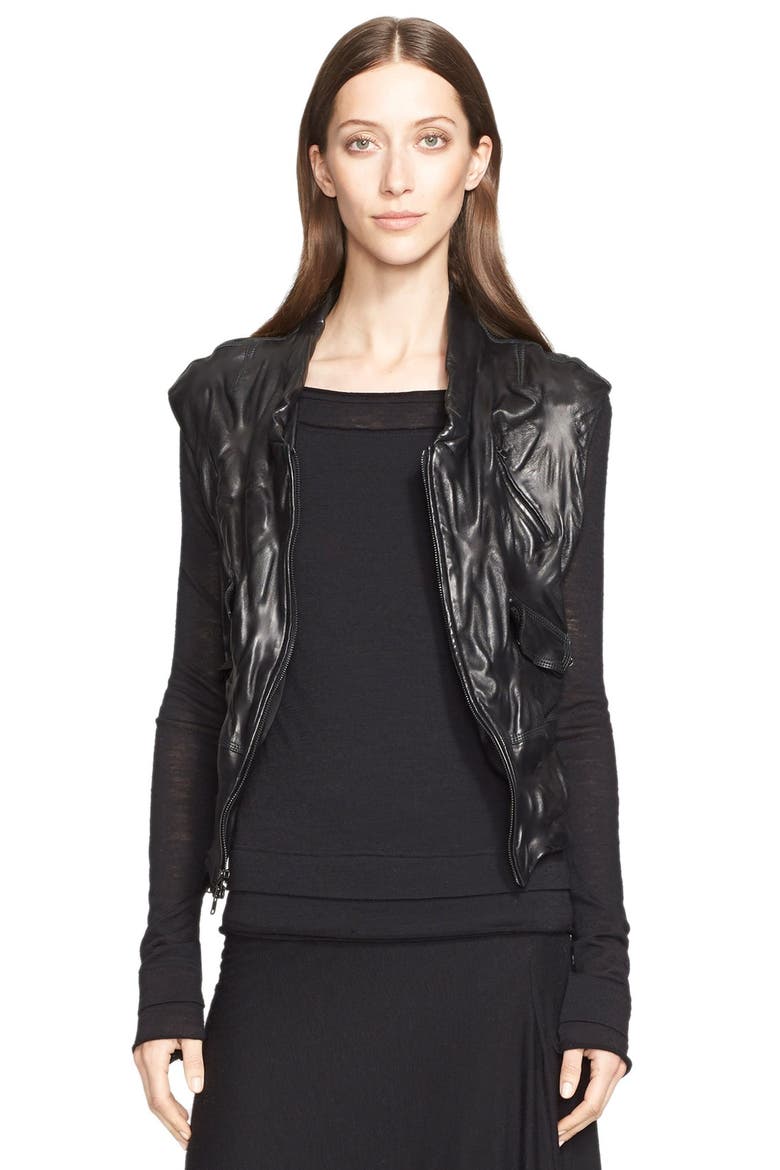 Nappa Leather Vest, Alternate, color, BLACK