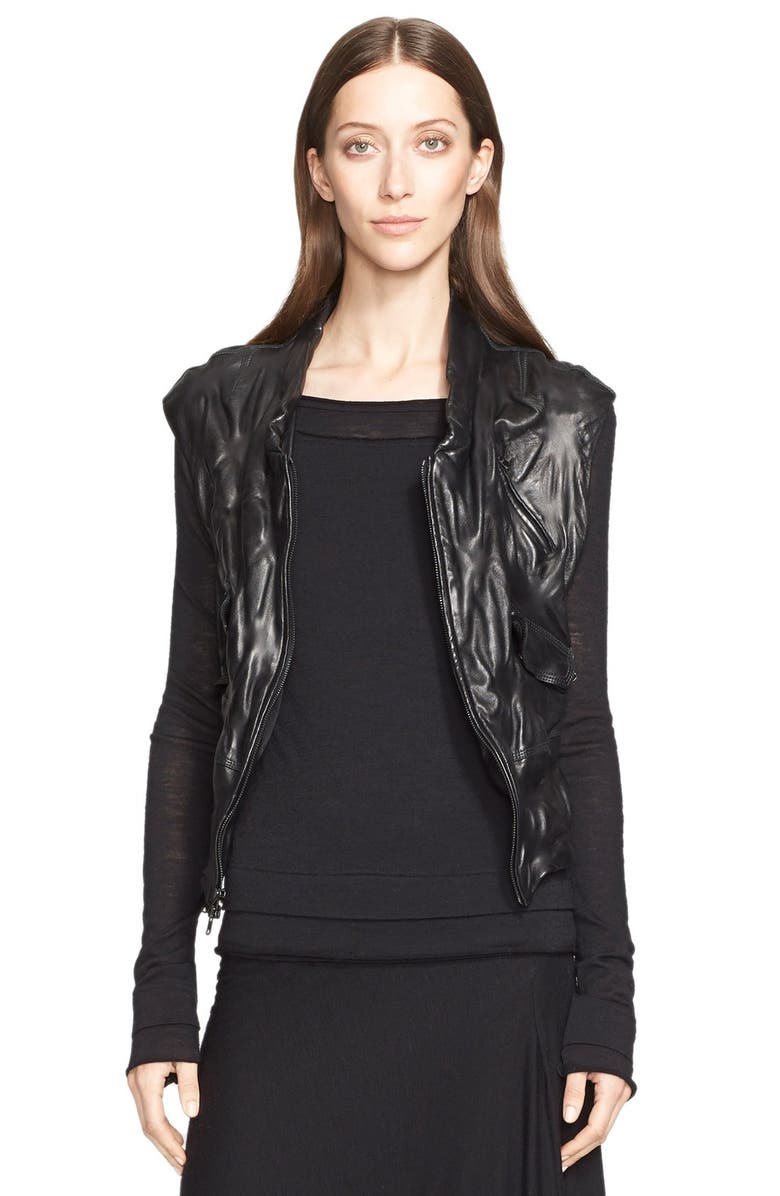 Donna Karan New York Nappa Leather Vest, Alternate, color,