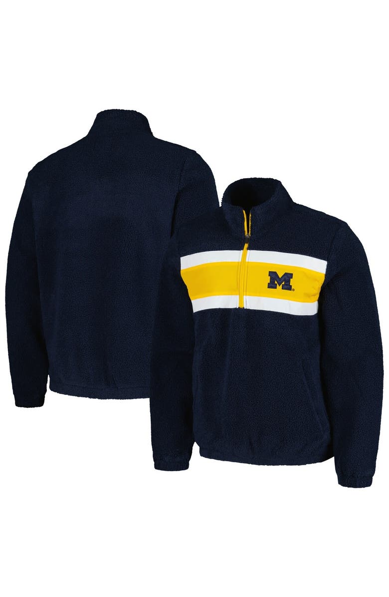 G-III SPORTS BY CARL BANKS Men's G-III Sports by Carl Banks Navy Michigan Wolverines Pinch Runner Half-Zip Top, Alternate, color, Navy