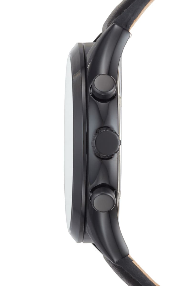 Fossil Men's Stainless Steel Leather Strap Watch, 44mm, Alternate, color, 