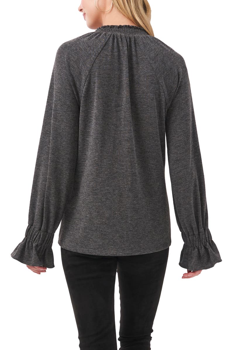 Vince Camuto Split Neck Balloon Sleeve Knit Top, Alternate, color, 