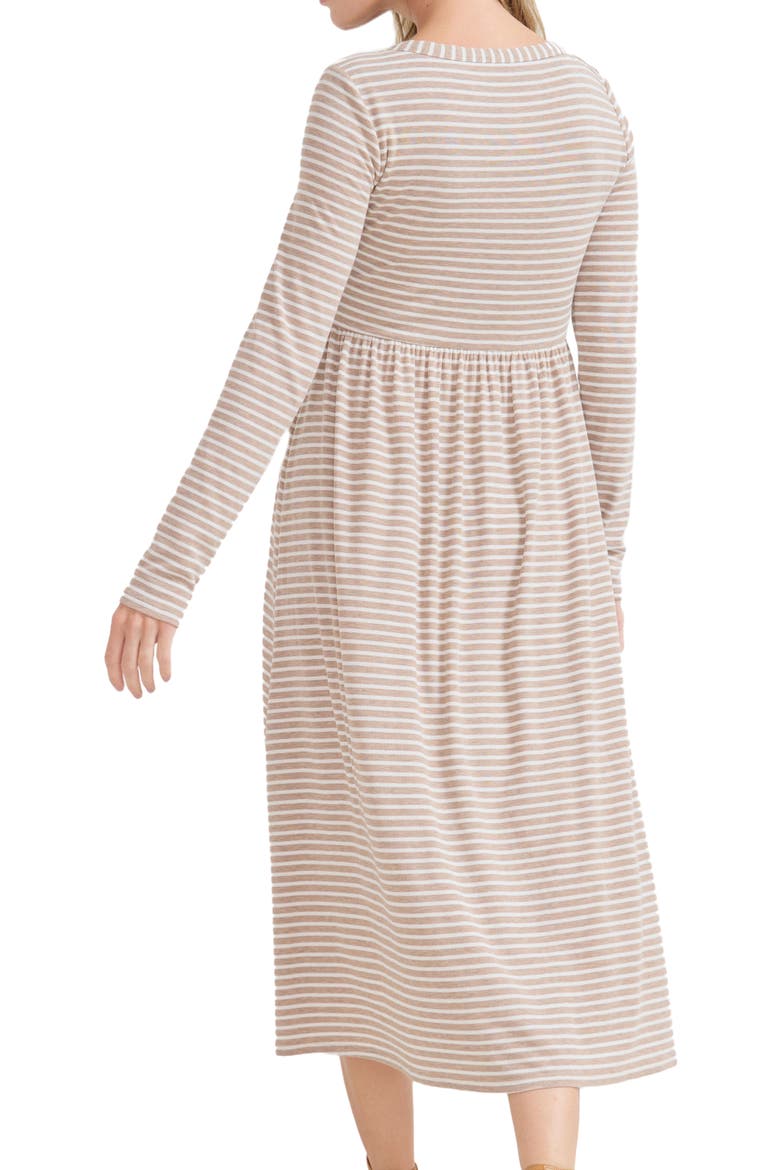 The Softest Rib Stripe Nursing Dress, Alternate, color, Biscotti/Ivory Stripe