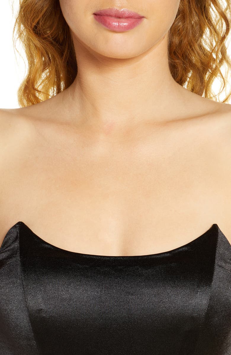 Lulus Malory Strapless Satin Cocktail Dress, Alternate, color, 