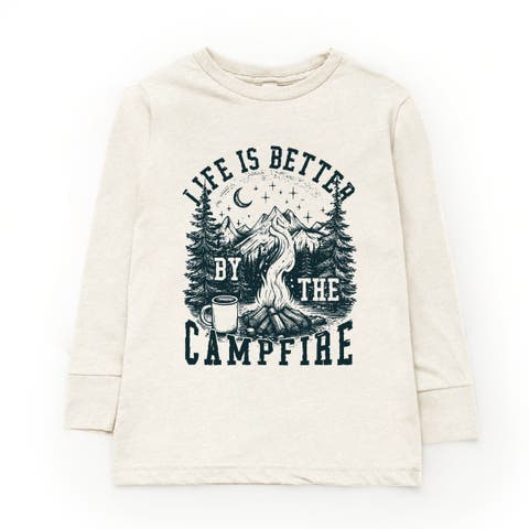Life is Better by the Campfire Forest Long Sleeve T-Shirt (Little Kid & Big Kid)