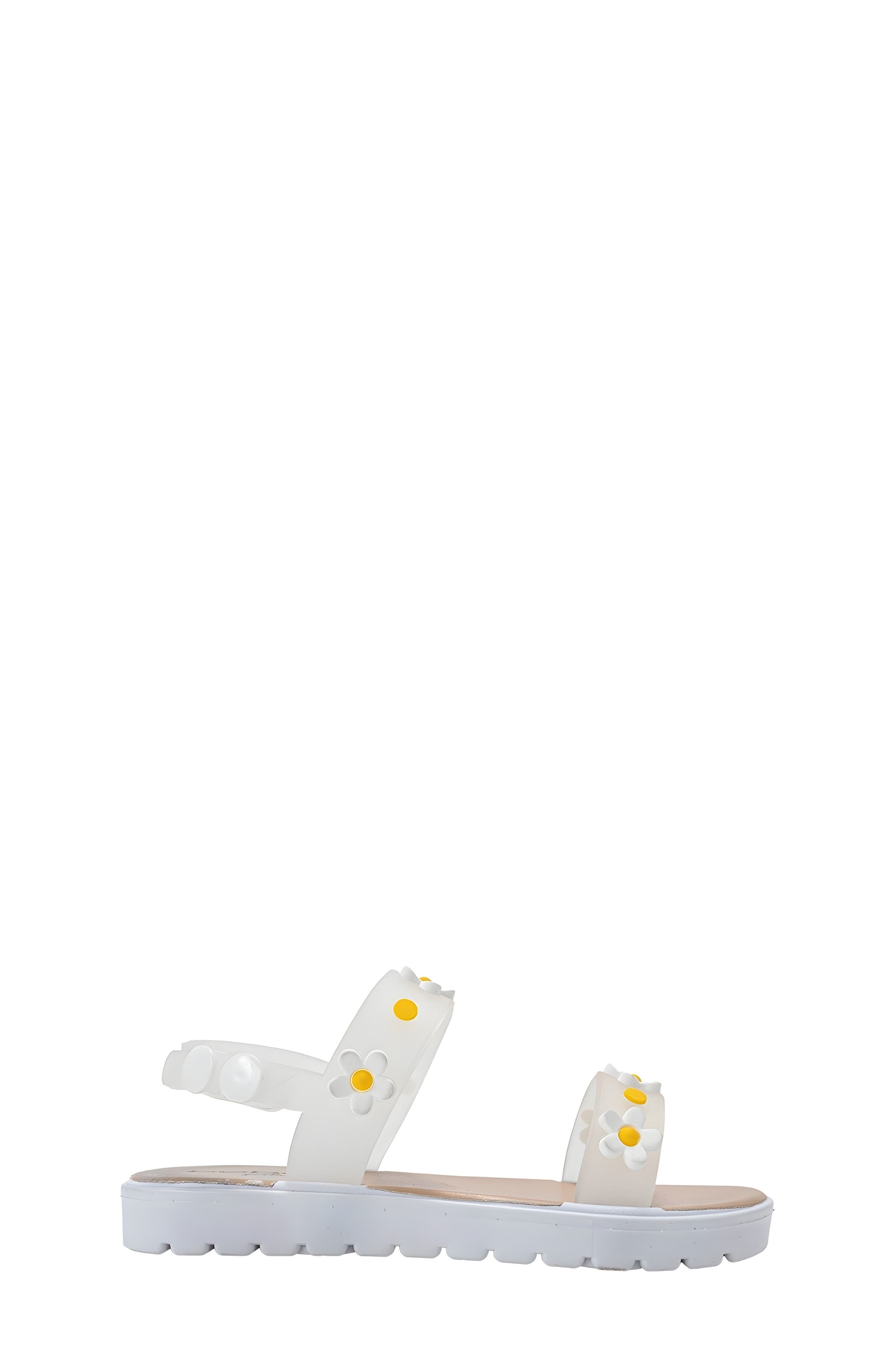 bebe Zella 3D Flower Sandal, Alternate, color, Clear