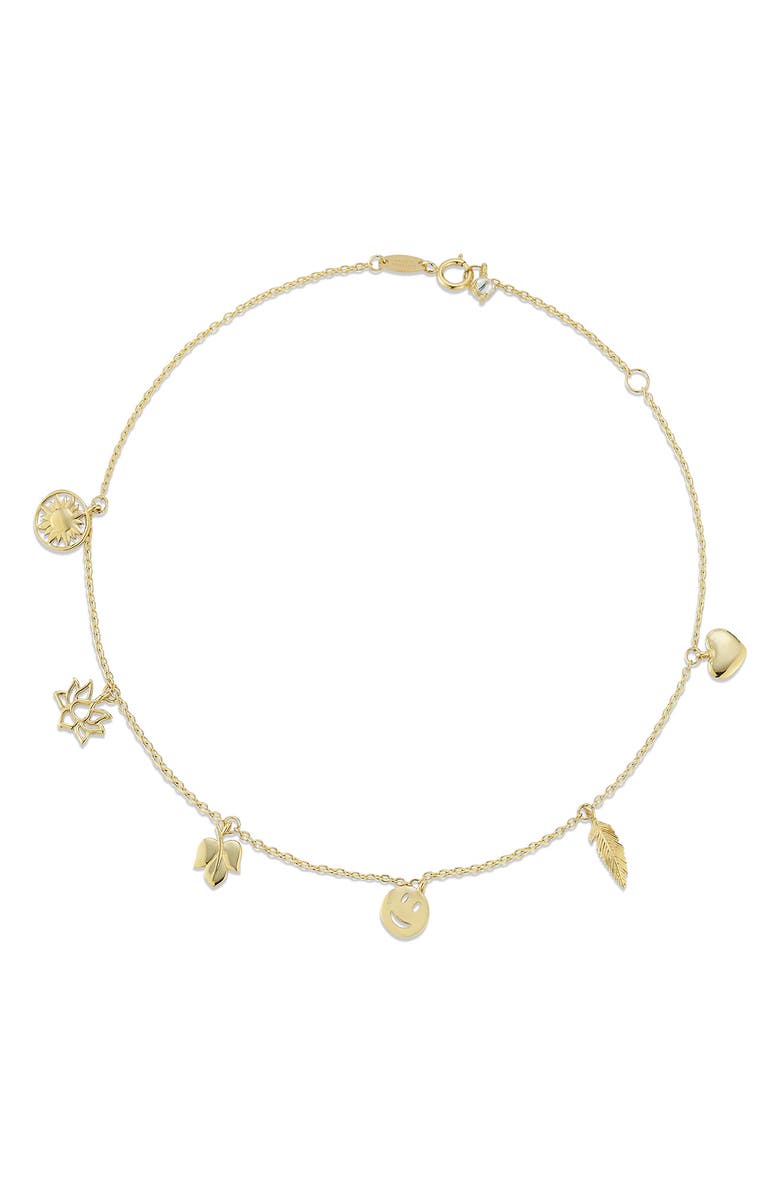Ember Fine Jewelry 14K Gold Charm Anklet, Main, color, Gold
