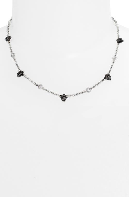 Kurt Geiger London Crystal & Eagle's Head Station Chain Necklace In Transparent