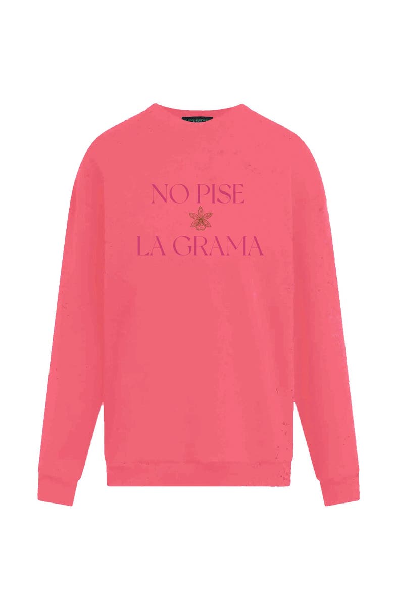NO PISE LA GRAMA Salty Flower  Sweatshirt, Main, color, Pink