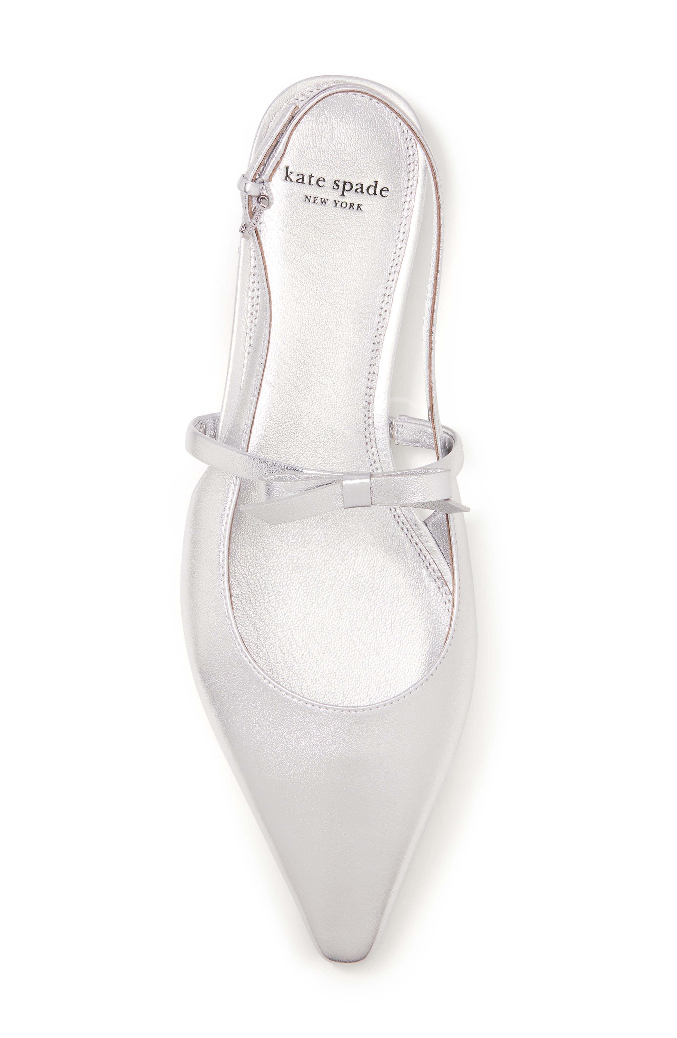 carolina slingback pointed toe mary jane flat, Alternate, color, SILVER