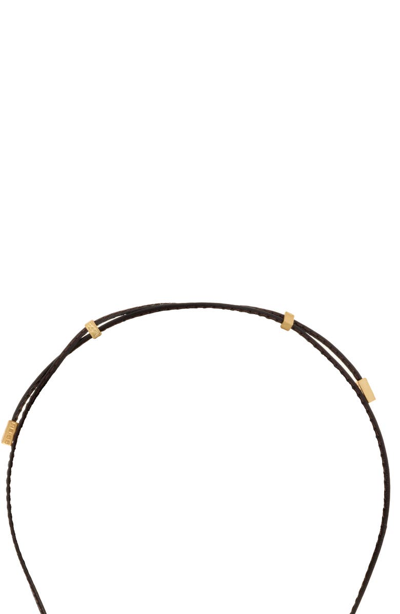 Reiss Pippa Leather Cord Pendant Necklace, Alternate, color, Gold Tone / Burgundy