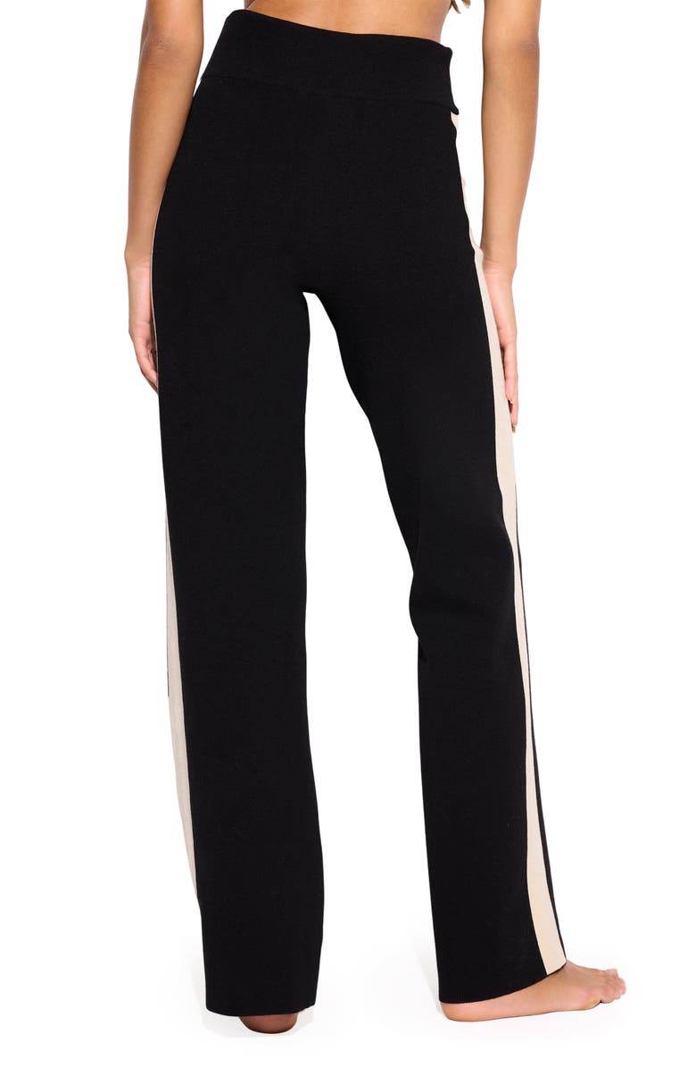 Spiritual Gangster Blake Jacquard Knit Wide Leg Pants, Alternate, color, Black