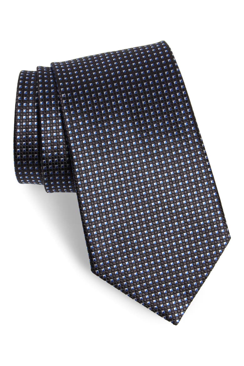 Ermenegildo Zegna Geometric Silk Tie, Main, color, NAVY