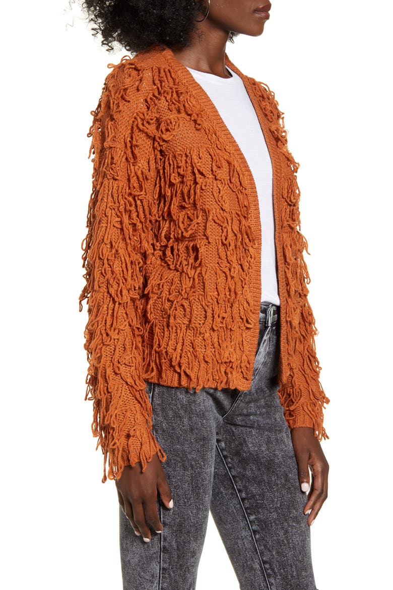 Shaggy Cardigan, Alternate, color, RUST
