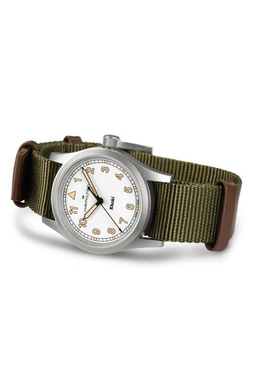 Hamilton Khaki Field Nato Strap Watch, 33mm In White