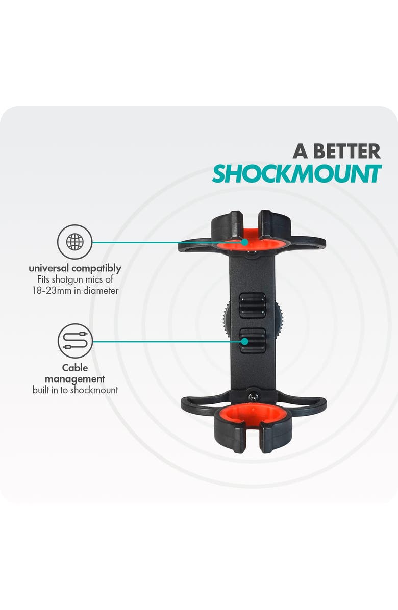 MOVO SM6 Ultraflex Premium Shockmount for Shotgun Microphones, Alternate, color, Black