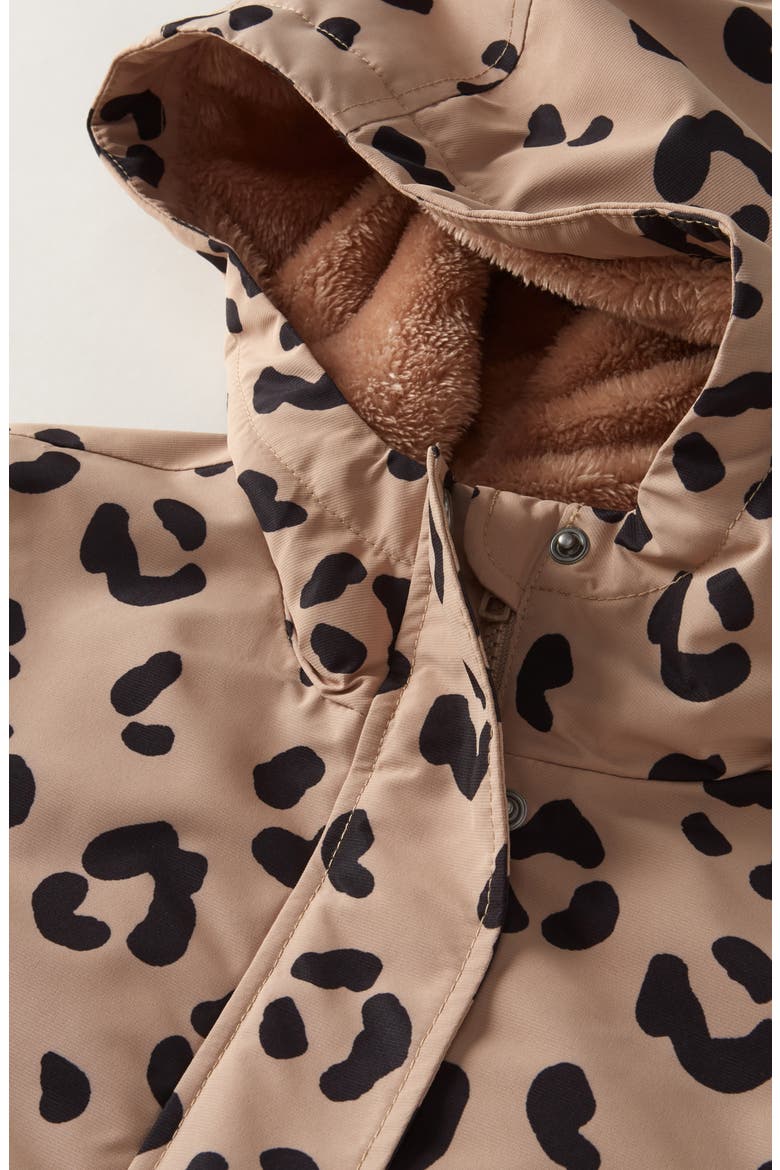 Kids' Fleece Lined Hooded Jacket, Alternate, color, TAN NATURAL LEOPARD