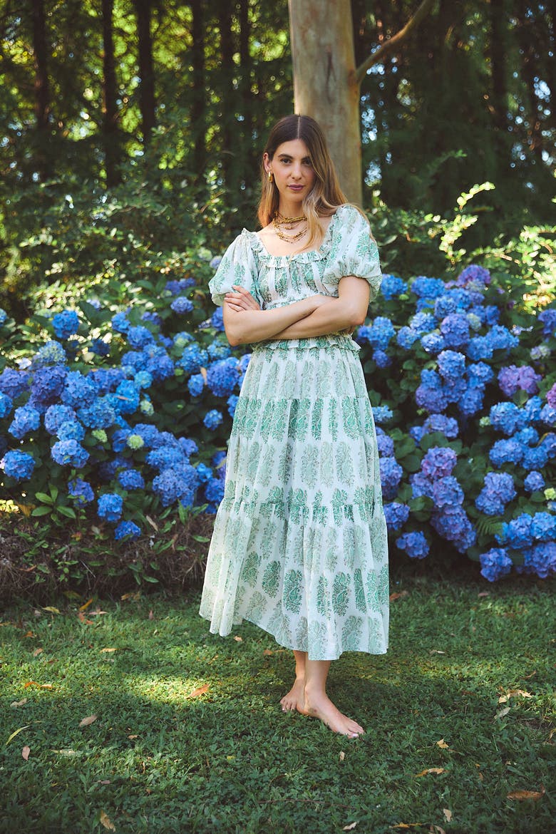Percy Midi Dress, Alternate, color, Green Mayura