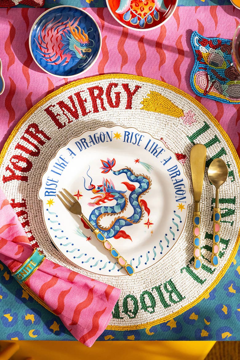 Dadri Beadded Placemat Energy 14 In, Alternate, color, White