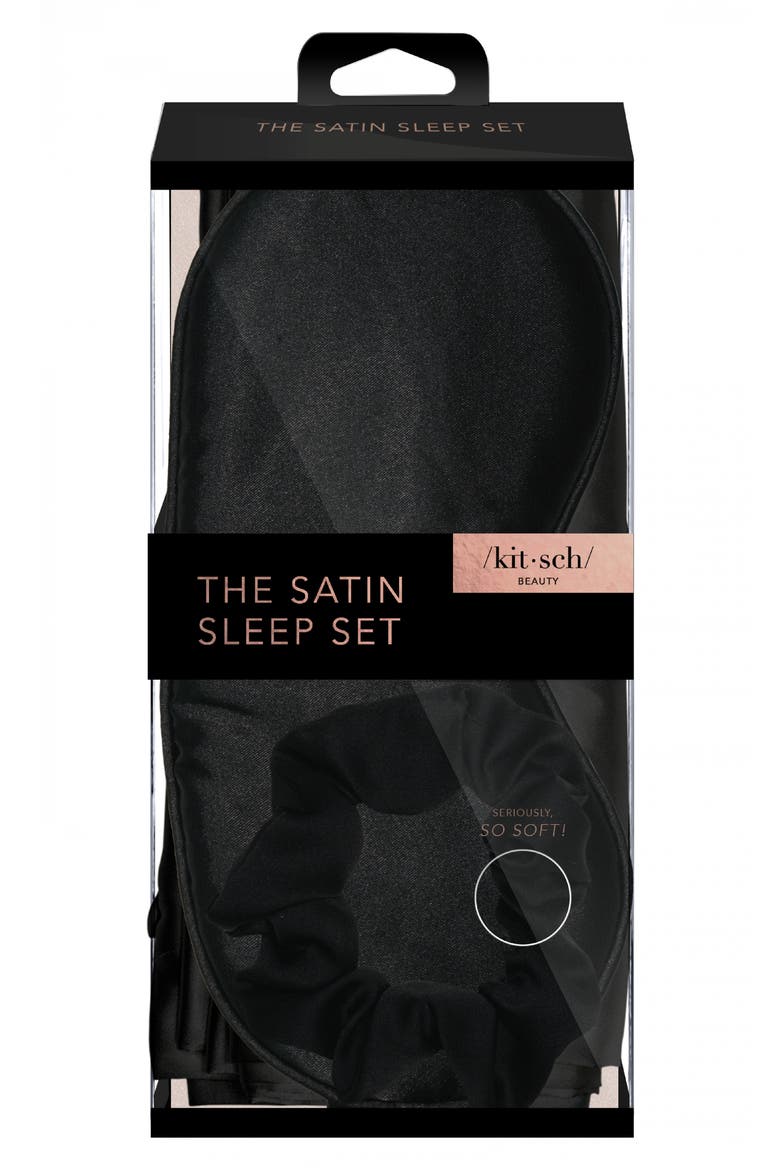 Satin Sleep Set (Nordstrom Exclusive), Alternate, color, BLACK