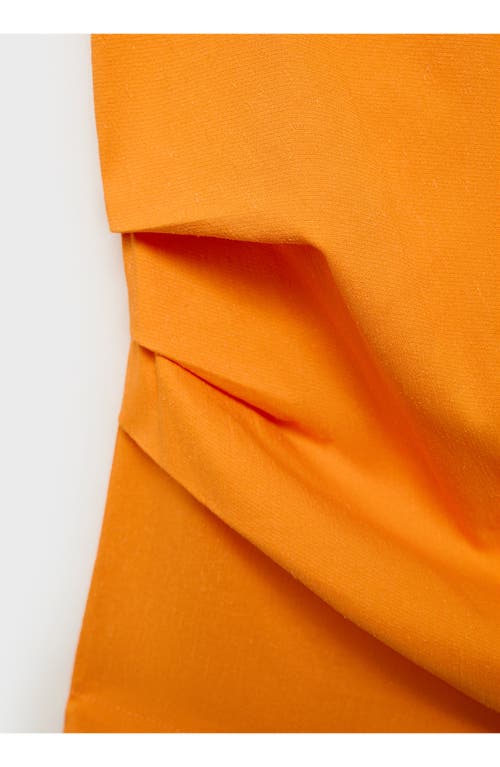 Mango Pleated One-shoulder Top In Orange
