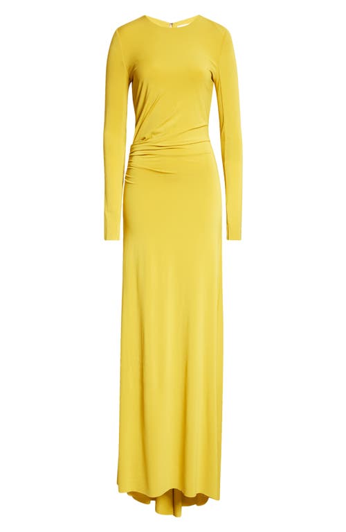 Jason Wu Collection Jersey Gown With Side Waist Pleating In Kiwi
