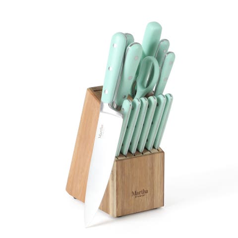 Eastwalk 14-Piece Forged Stainless Steel Knife Block Set with Acacia Wood Block