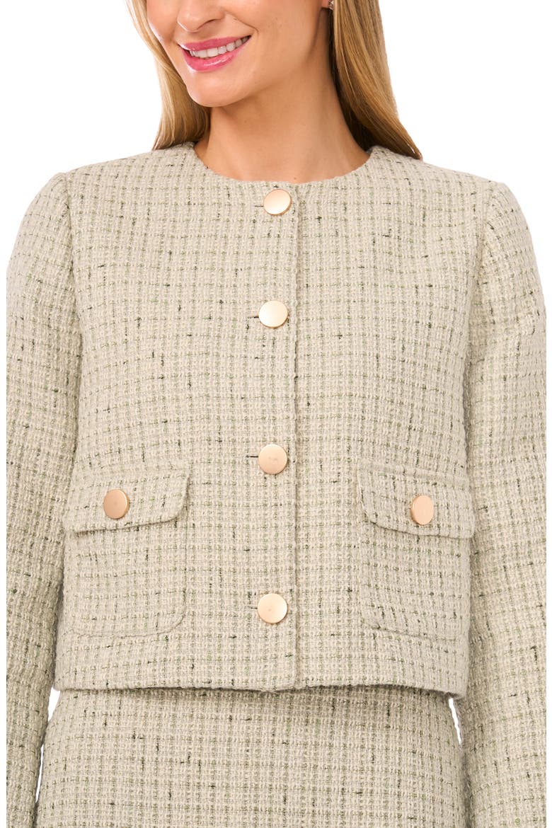 Metallic Tweed Jewel Collar Jacket, Alternate, color, KALAMATA