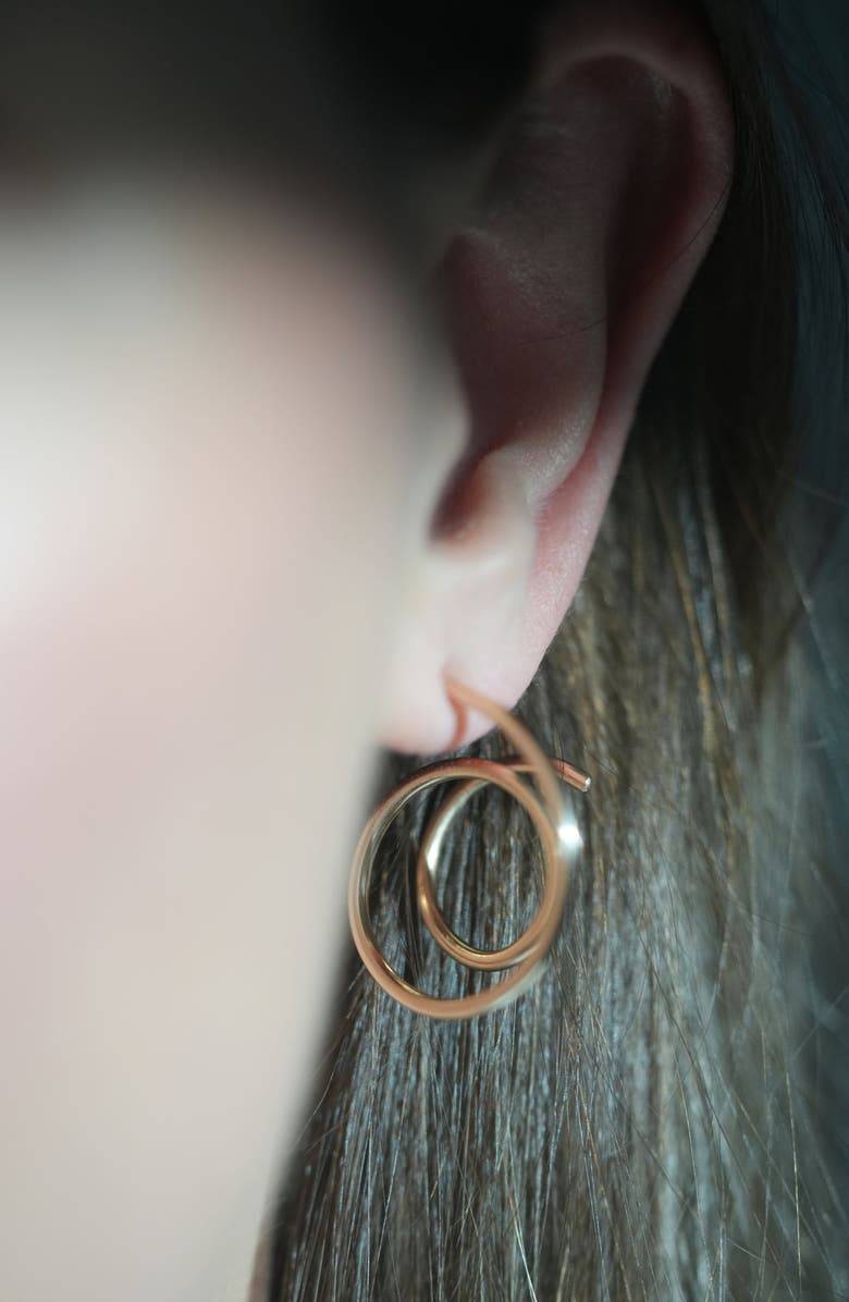 ALBISIA Elio Double Hoop, Alternate, color, 14K Yellow Gold