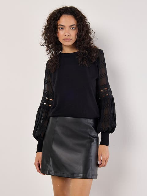 Chiffon Crochet Sleeves Jumper