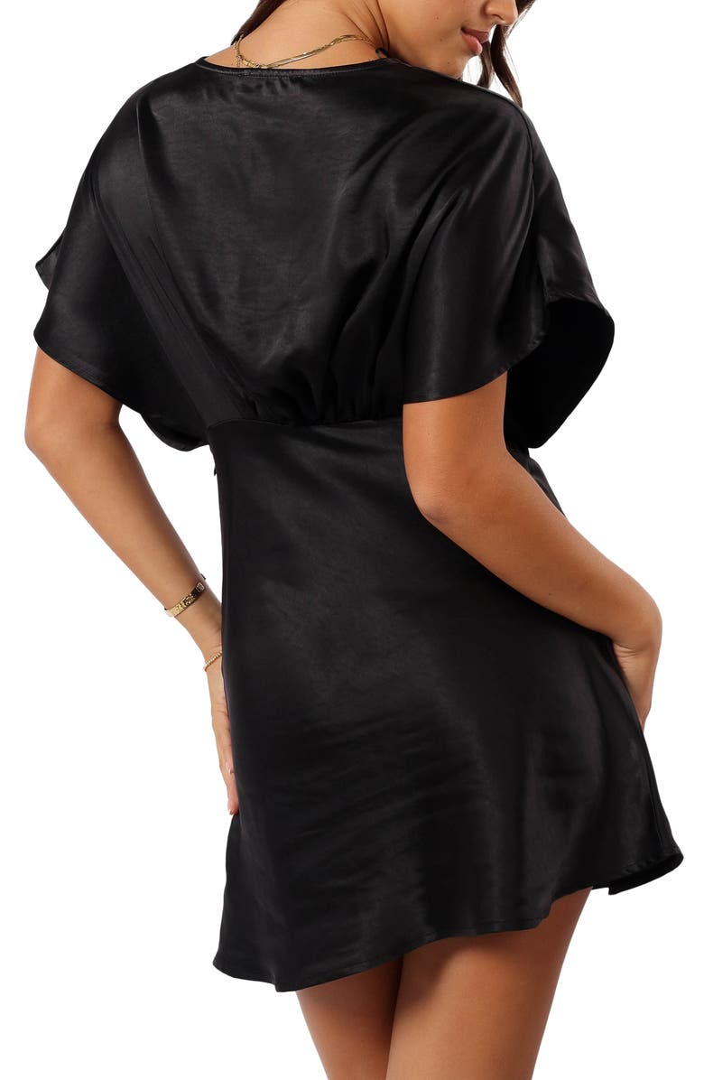 Petal & Pup Ricki Empire Waist Satin Minidress, Alternate, color,