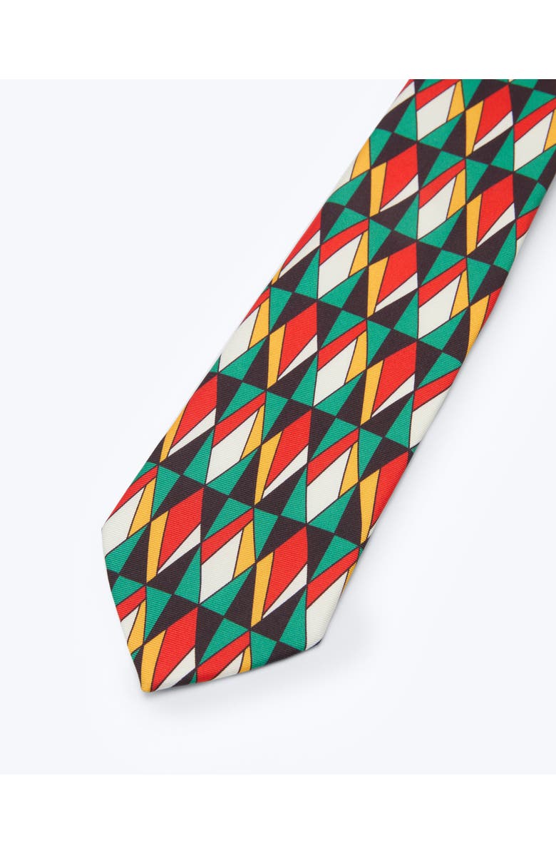 Knottery & Co Prism Diamond Printed Silk Tie, Alternate, color, Emerald