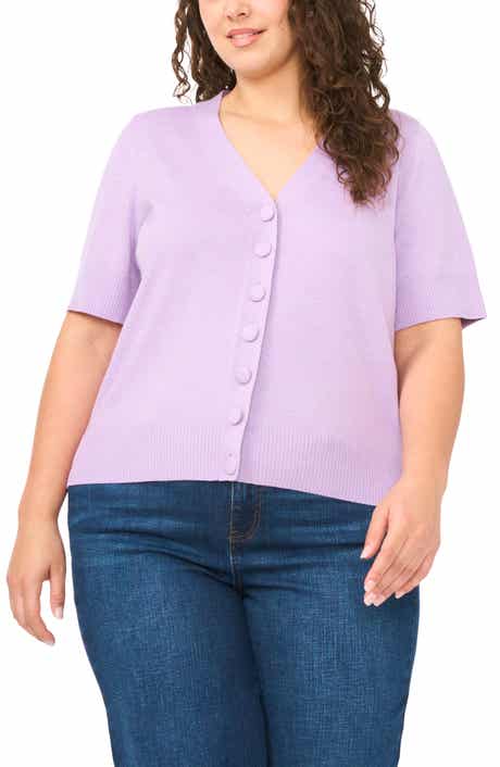 Covered Button Short Sleeve Cardigan