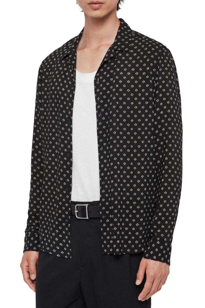 Lucked Out Regular Fit Shirt, Main, color, JET BLACK/ ECRU