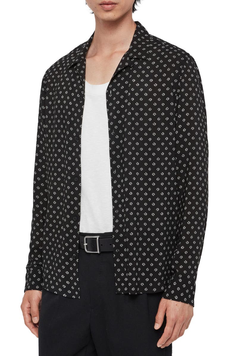 AllSaints Lucked Out Regular Fit Shirt, Main, color, 