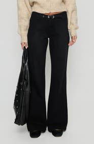 Princess Polly Slow Ride Belted Bootcut Jeans