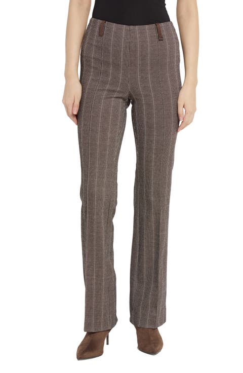 Patterned Pintuck High Waist Baby Bootcut Pants