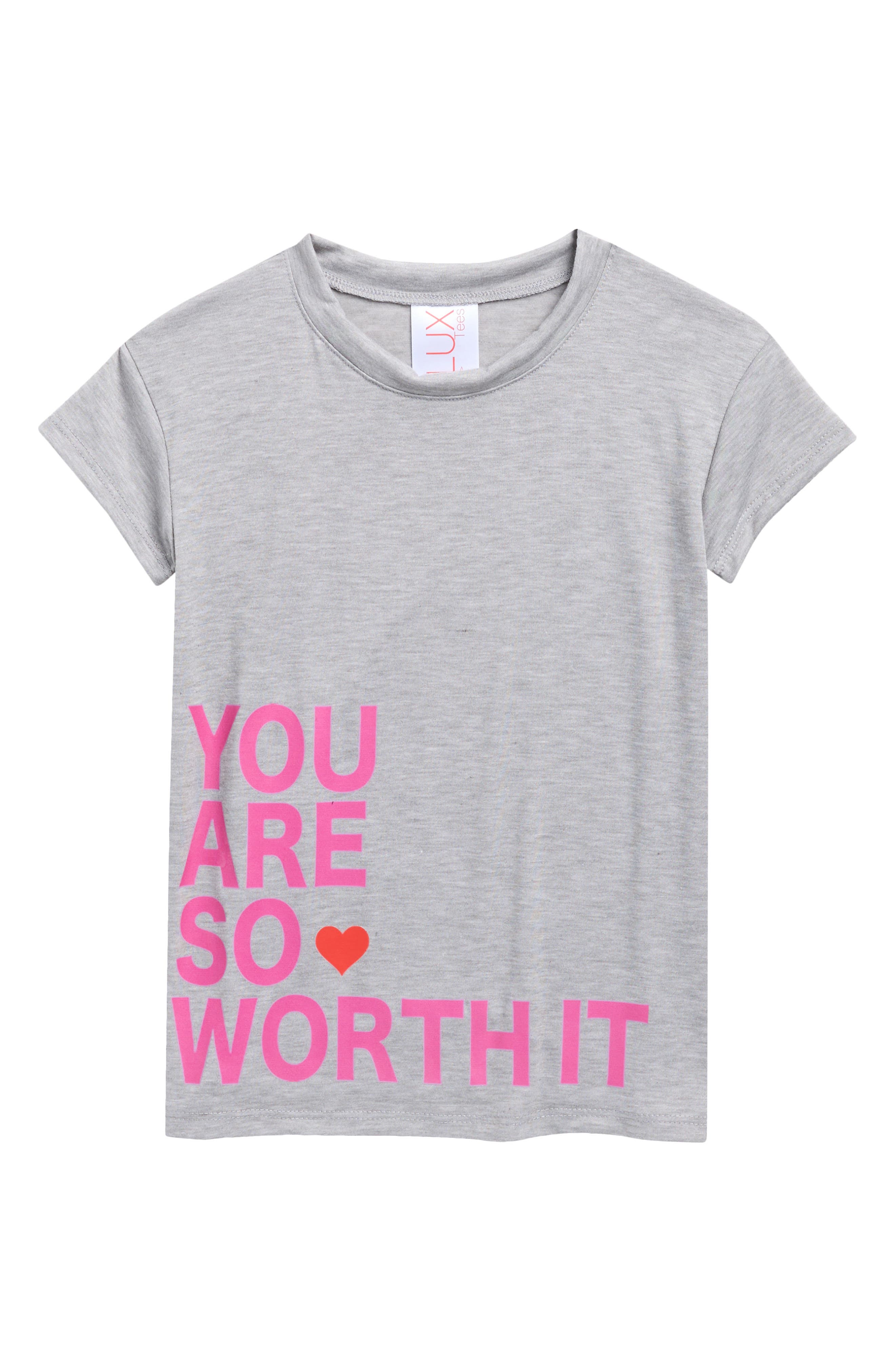 LUX Tees Kids' Valentine's Day Worth It Graphic T-Shirt