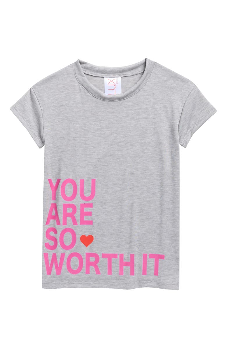 LUX Tees Kids' Valentine's Day Worth It Graphic T-Shirt, Main, color, 