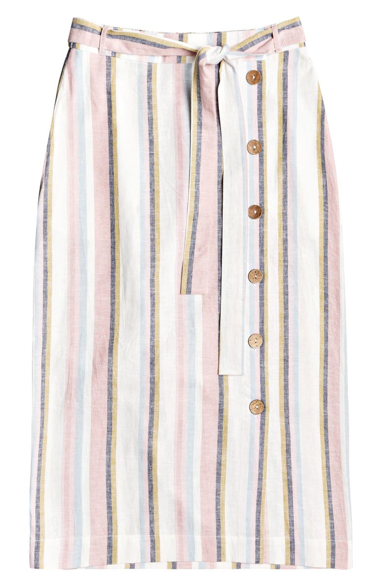 Roxy Lose My Breath Tie Waist Midi Skirt, Main, color, 