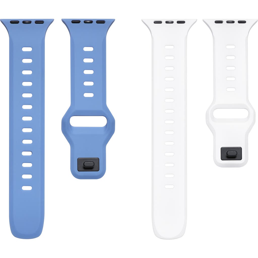 The Posh Tech Assorted 2-Pack Silicone Apple Watch® Watchbands in White/navy Blue  product