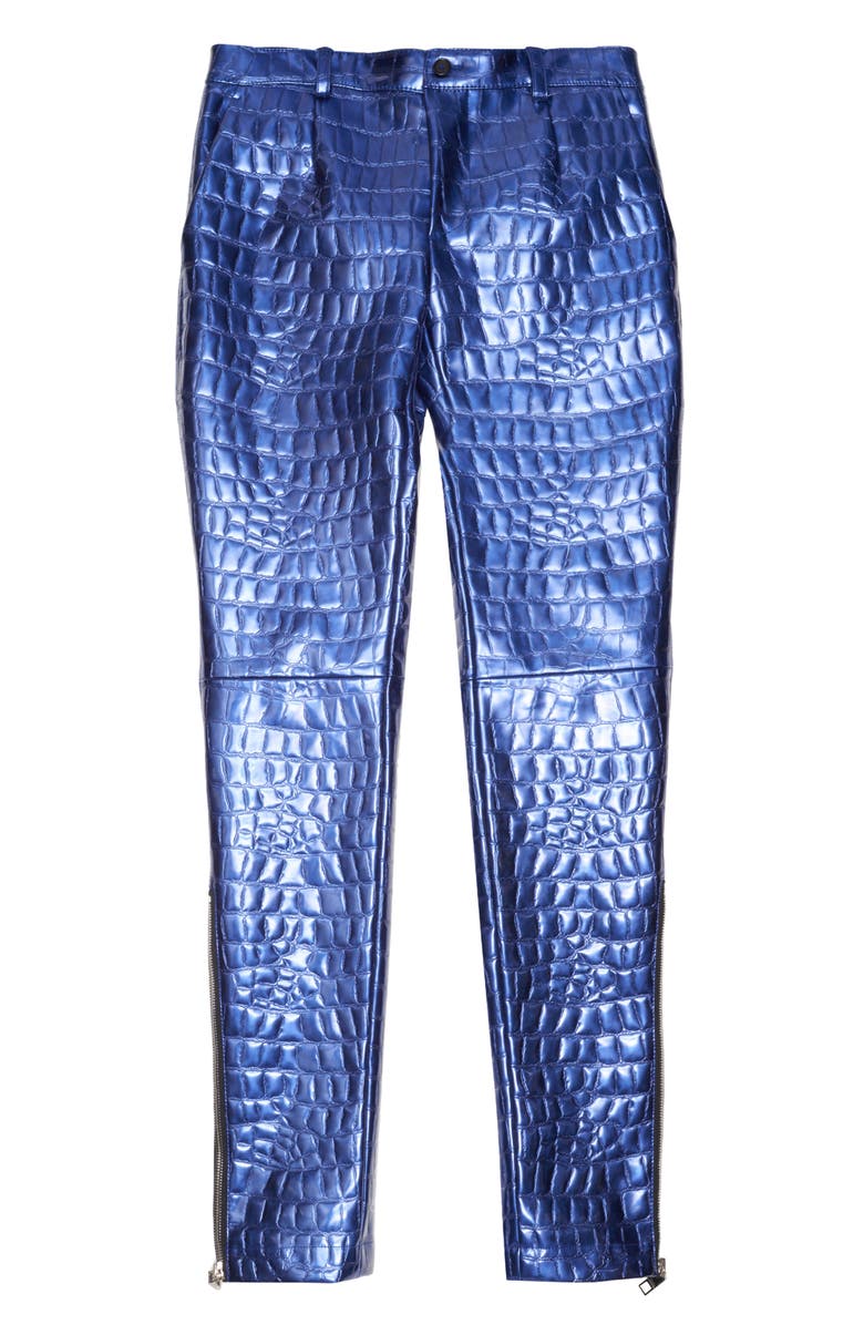 Dolce&Gabbana Alligator Embossed Faux Leather Pants, Alternate, color,