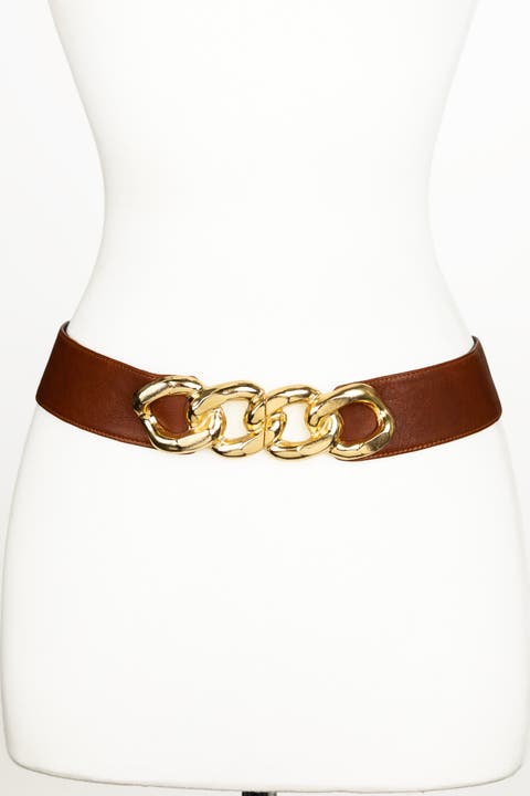 Big Snake Buckle Leather Belt