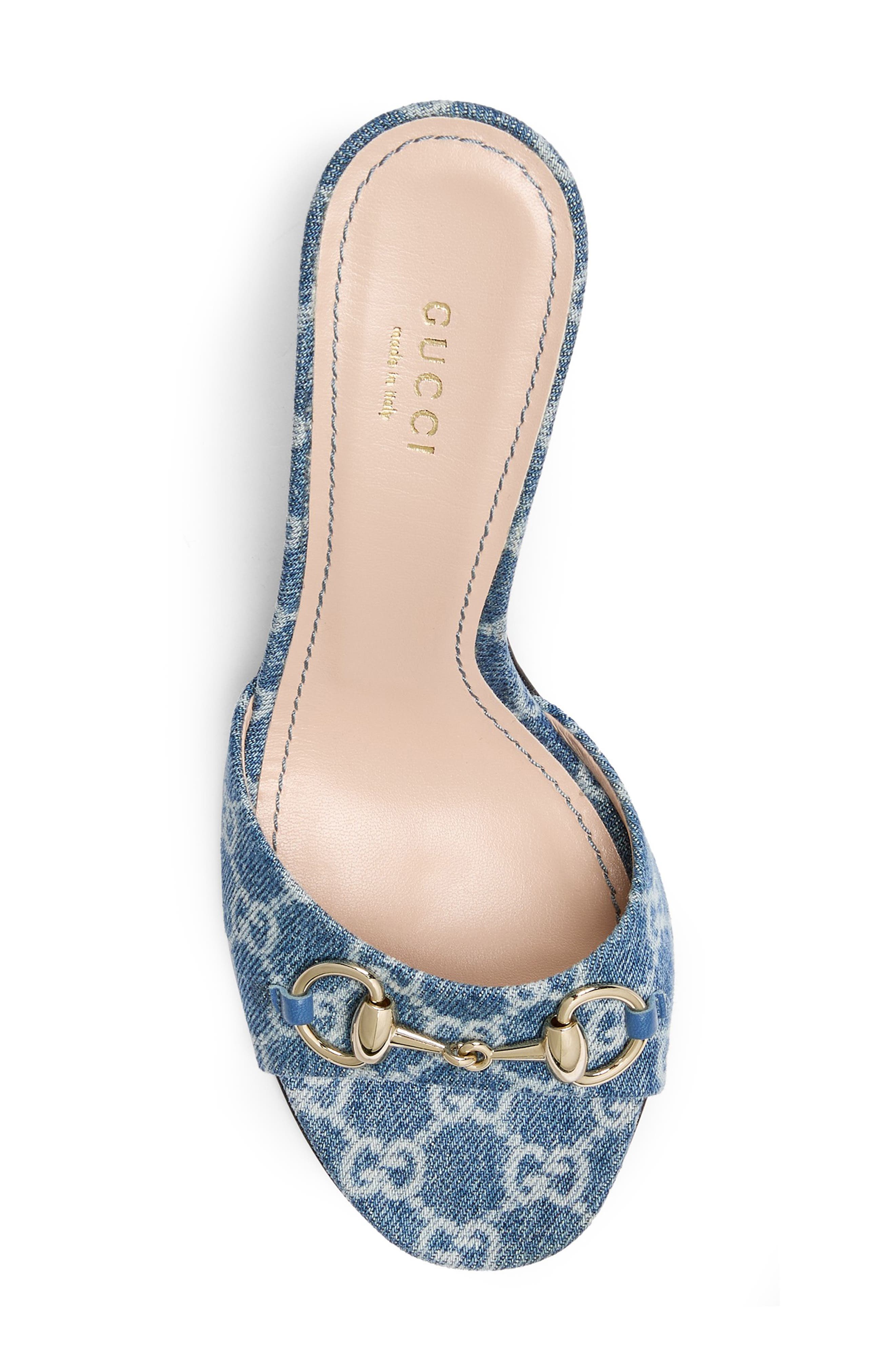 Erin Horsebit GG Monogram Sandal, Alternate, color, BLUE