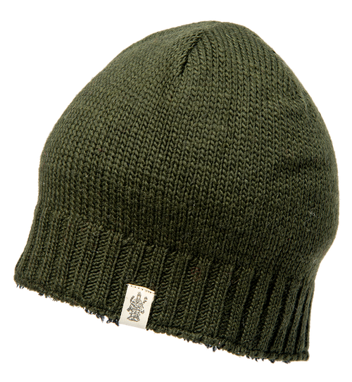 Nirvanna Designs Rib Band Beanie In Olive