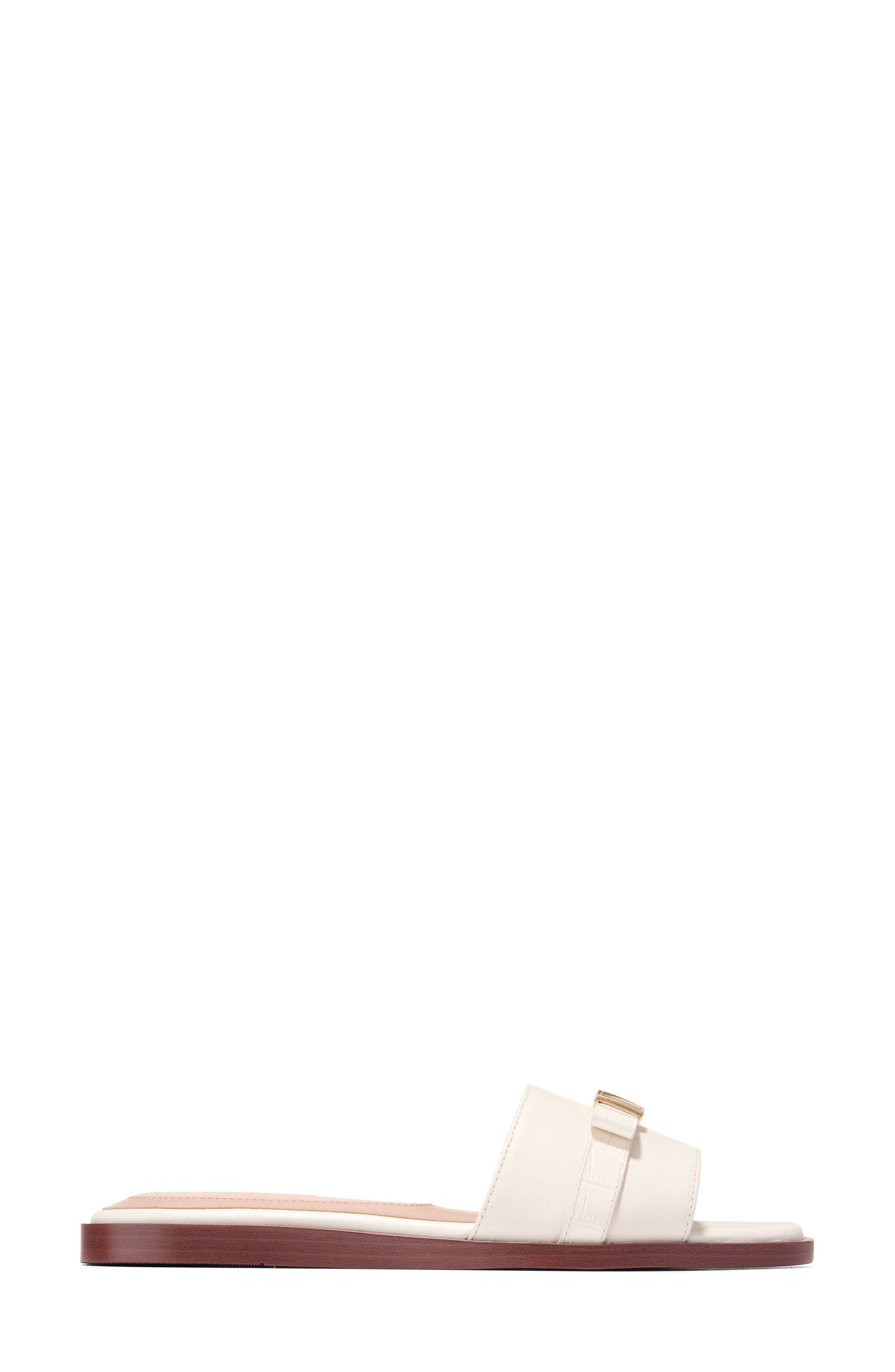 Cole Haan Emalia Slide Sandal, Alternate, color, Powder Smooth / Croc Print