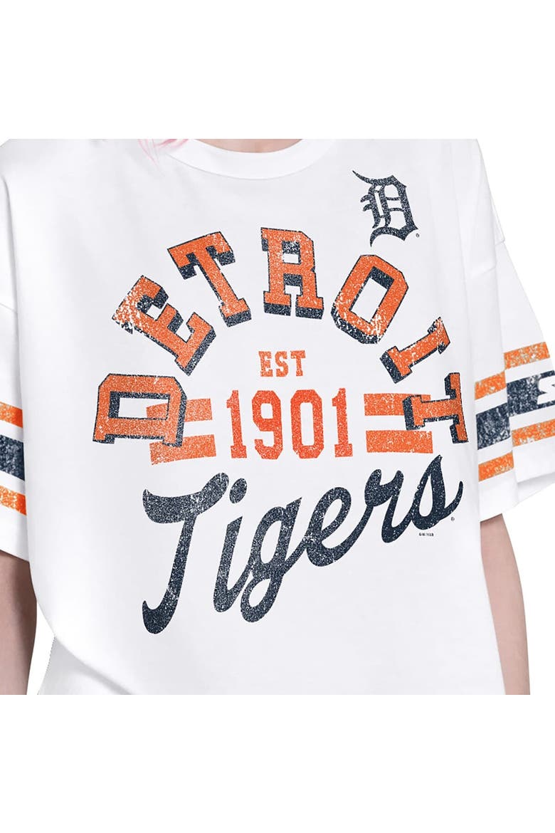 Women's Starter  White Detroit Tigers Cropped Hurry Up Offense T-Shirt, Alternate, color, White