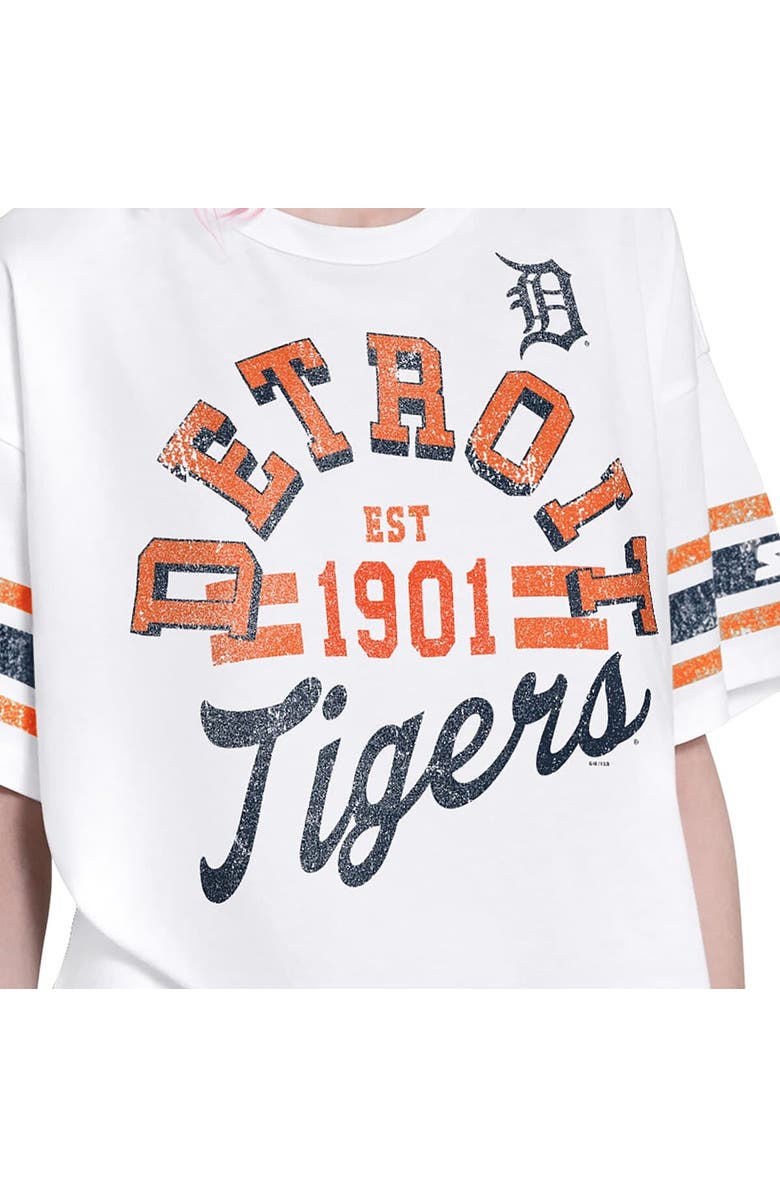 STARTER Women's Starter  White Detroit Tigers Cropped Hurry Up Offense T-Shirt, Alternate, color, White