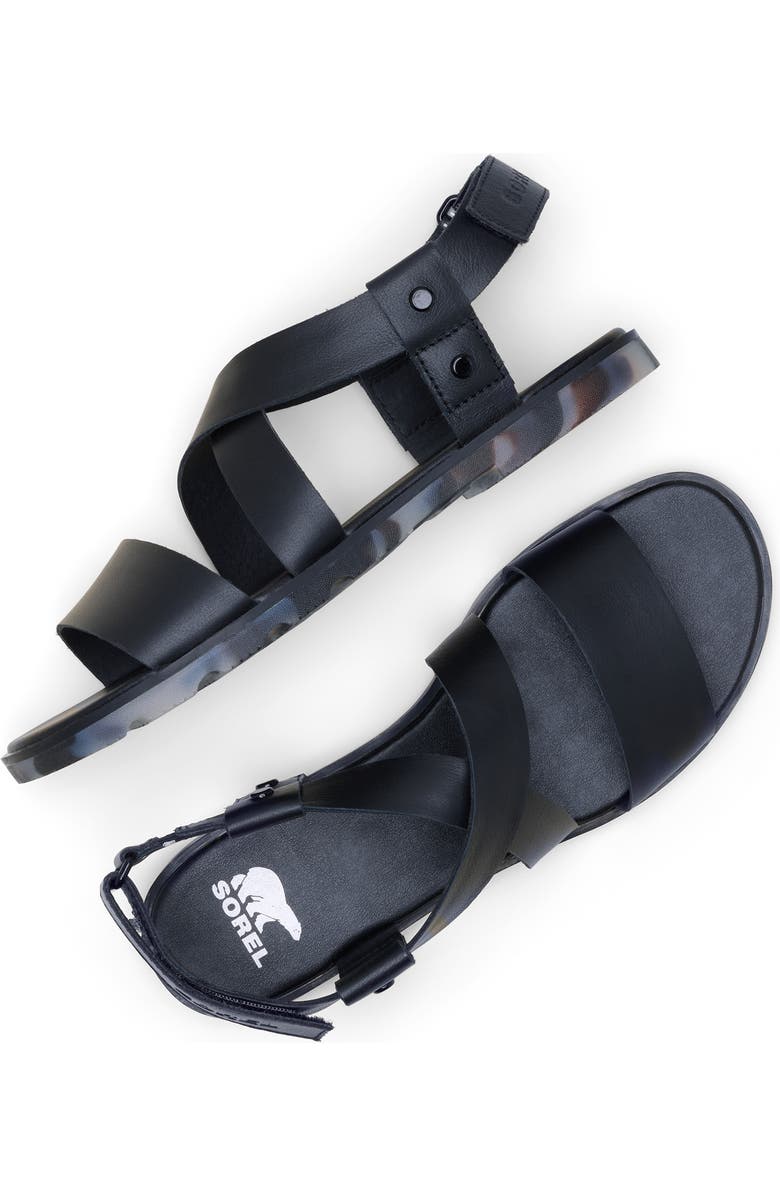 SOREL Ella III Crisscross Sandal, Alternate, color, Black/ Dark Graphite