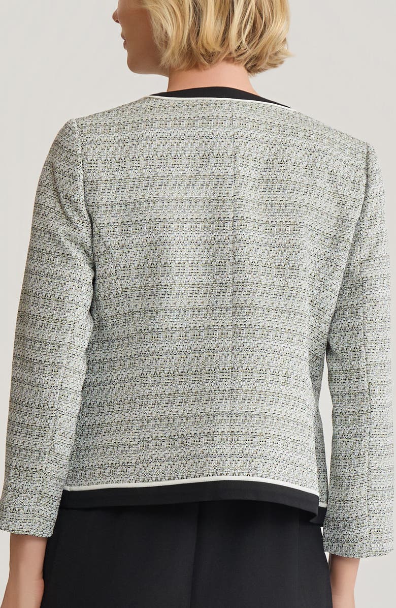 KASPER Contrast Detail Tweed Jacket, Alternate, color, 
